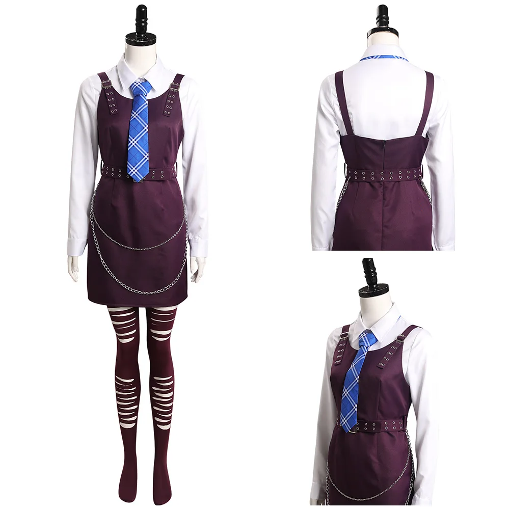 Monster cos High Frankie Stein Cosplay Costume Dress Outfits Halloween Carnival Suit