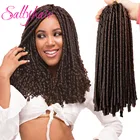 Sallyhair 14 дюймов 70 фотоэлементов вязание крючком косички пианино цвет синтетические плетеные волосы удлинитель афро прически мягкие искусственные локоны смеситель