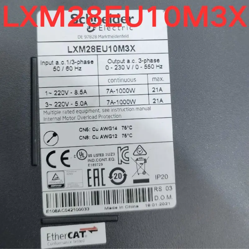 Подержанный тест OK Серводвигатель LXM28EU10M3X