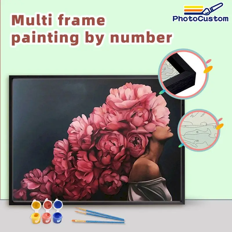 

PhotoCustom Современная живопись по номерам, поделки, картина, рисунок, фигурка «сделай сам», Раскраска по номерам, ручная живопись, домашний деко...