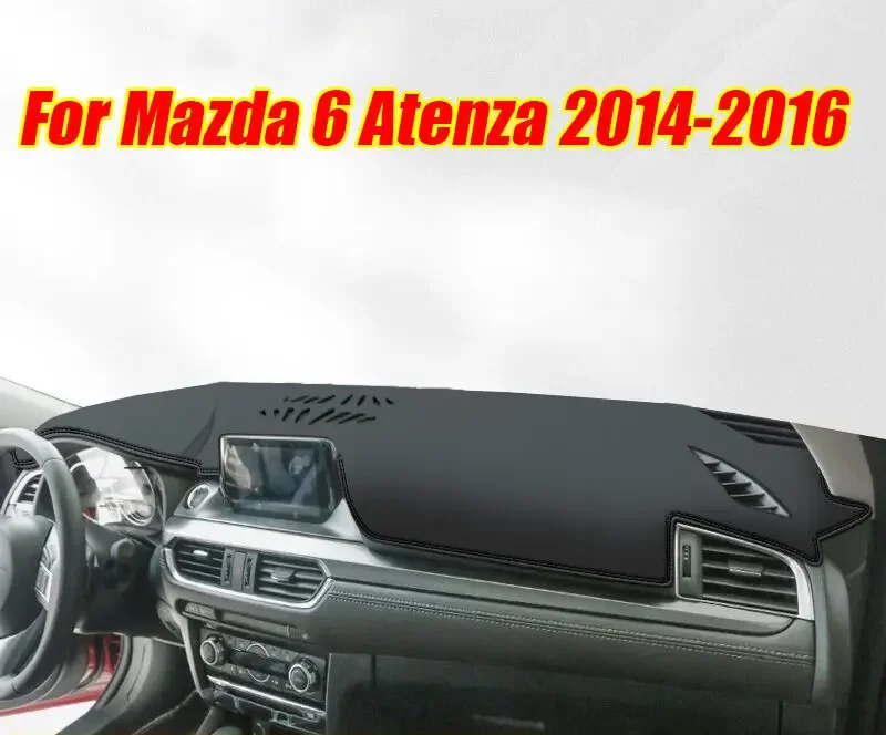 Новый черный кожаный чехол для приборной панели защитный коврик Mazda 6 Atenza 2014-16