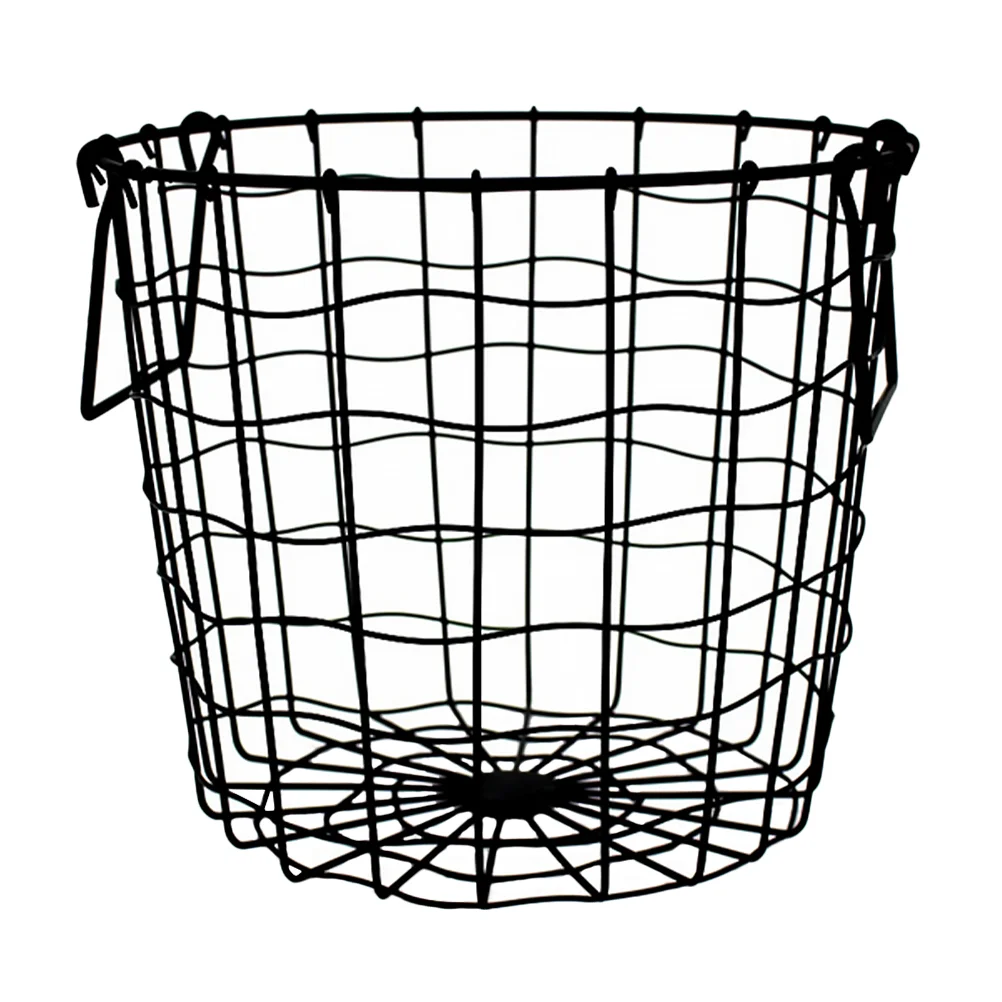 

Iron Handheld Laundry Basket Simple Hollow-out Clothes Organizer Sundries Storage Bucket