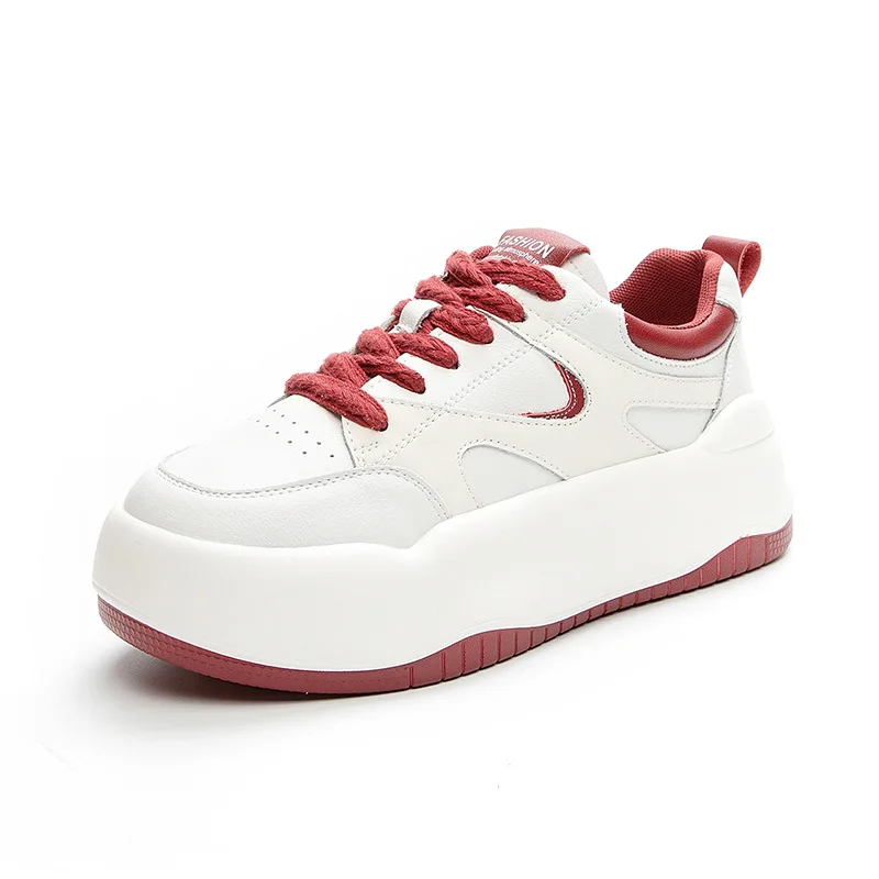 

Women sneaker 2023 Spring new Platform Casual Sports Shoes Comfortable Round Toe Vulcanized Shoe Female Footwear Genuine leather