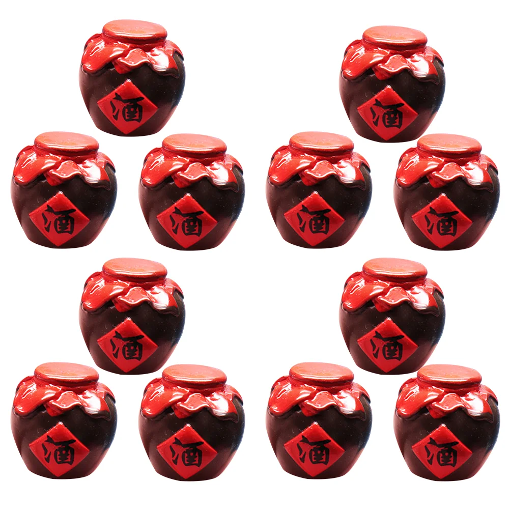

12pcs Decorative Toy Diy Resin Bottles Miniature Bottle Miniature Bottles Kitchen Pretend Play Toy Miniature Jar