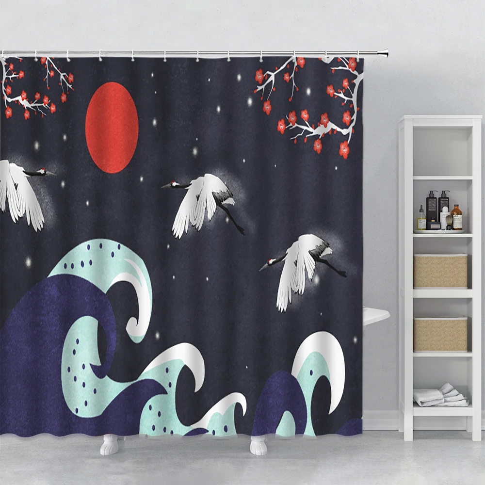 

Ocean Animal Octopus Whale Sea Turtle Creativity Design Bathroom Bath Curtain Bathtub Decor Cloth Sets With Hook Shower Curtains