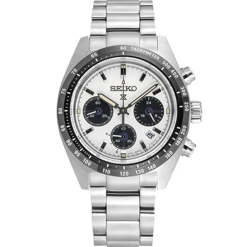 

2022 New Seiko Watch Panda Multifunctional Three Eyes Steel Band Quartz Watch Fashion Business Men's Watch SSC813P1