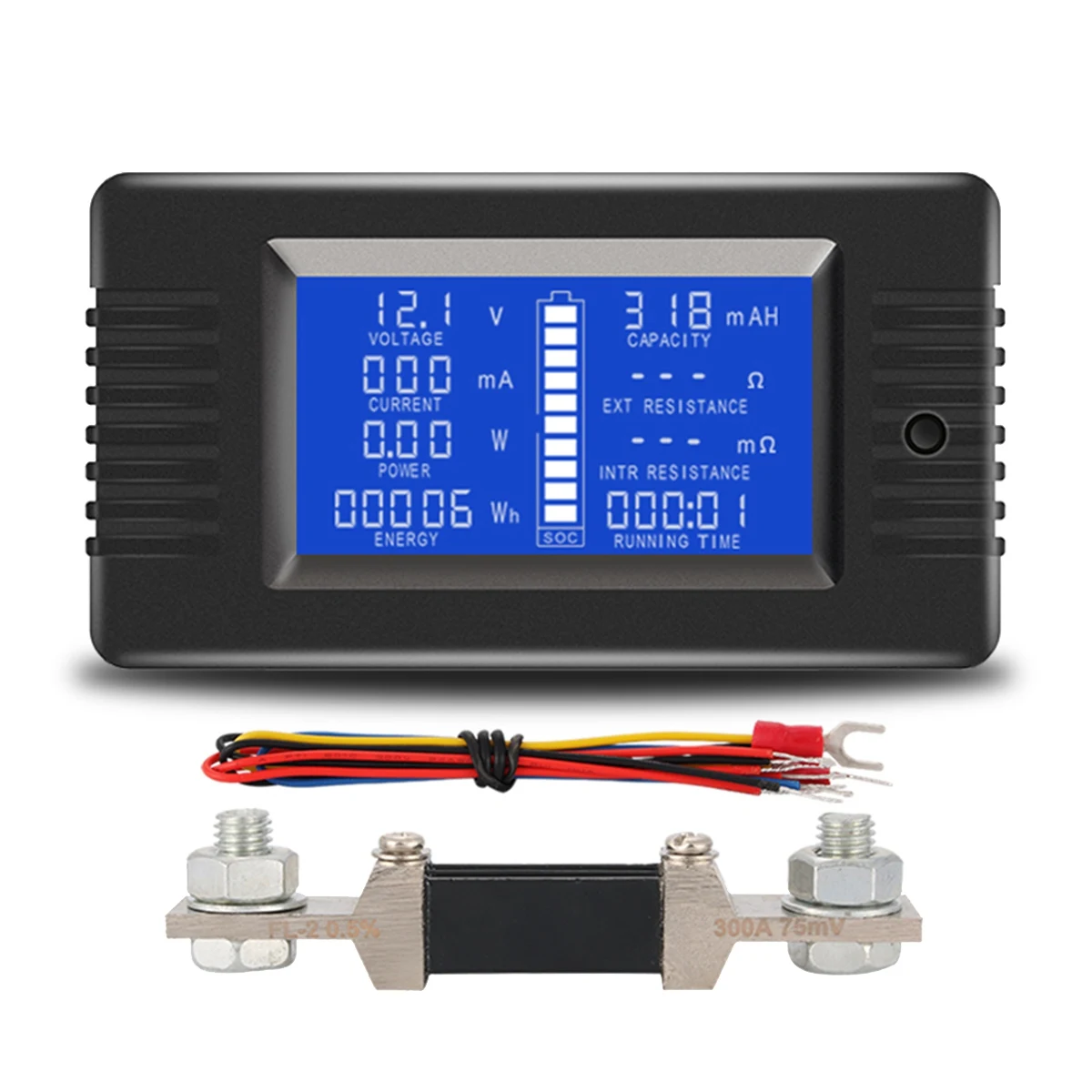 

PZEM015 Digital DC 0-200V Voltage Current with 300A Shunt Car Battery Tester Voltage Meter Monitor 12V 24V 48V