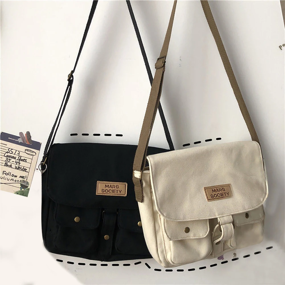 

Японская сумка-мессенджер в стиле Харадзюку, холщовая Мужская и Женская Студенческая сумка на ремне для колледжа