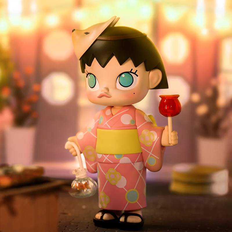 

55TOYS Molly Summer Festival 200% Figurine Cute Action Kawaii Animal Toy Figures Doll Birthday Gift Kid