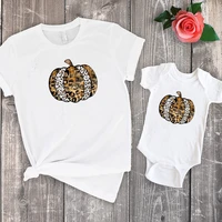 leopard pumpkin shirt matching outfits casual tshirts baby girl clothes fall family matching clothes 2020 fashion leopard m