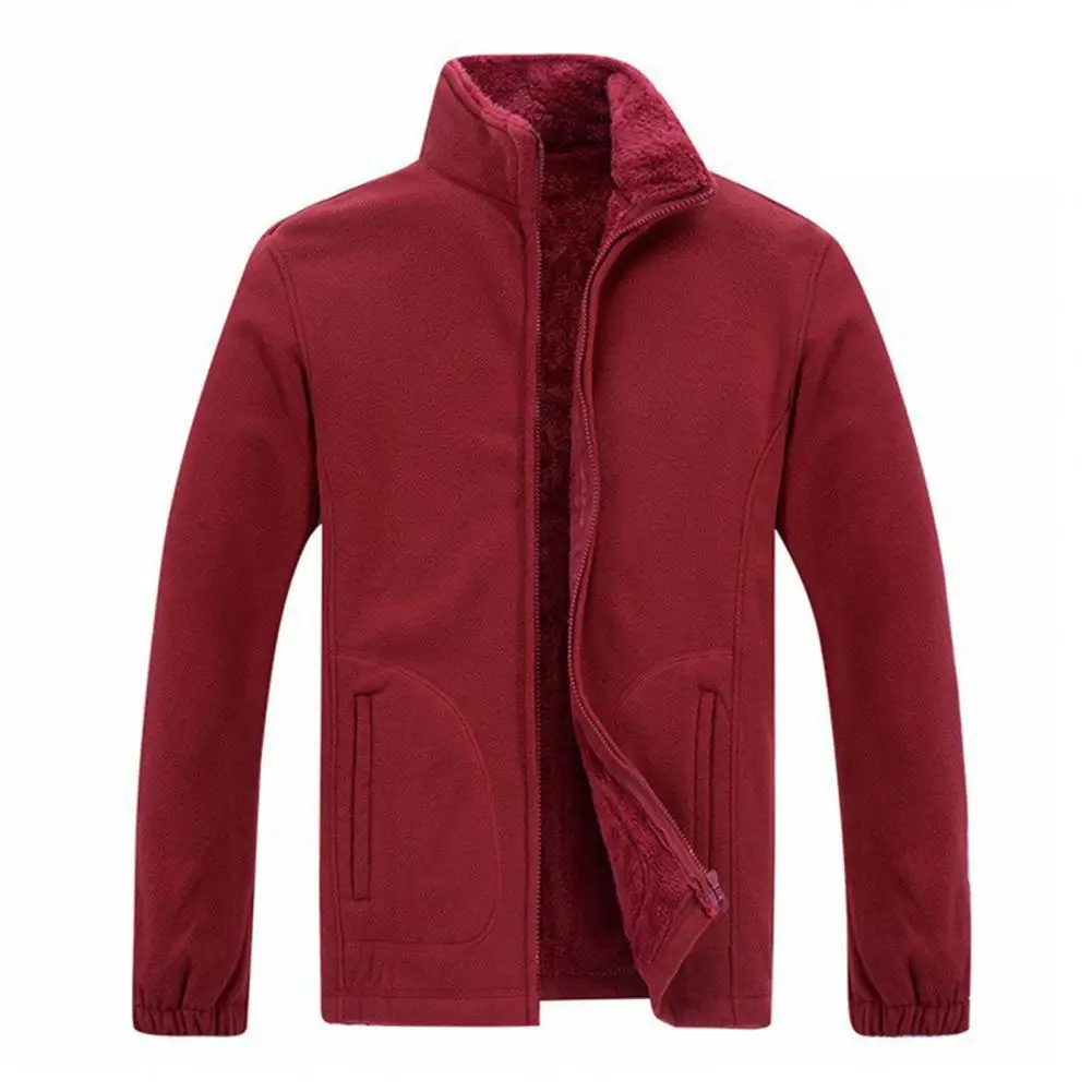 

Trendy Men Warm Fleece Coat Outerwear Fleece Coat Handsome Windproof