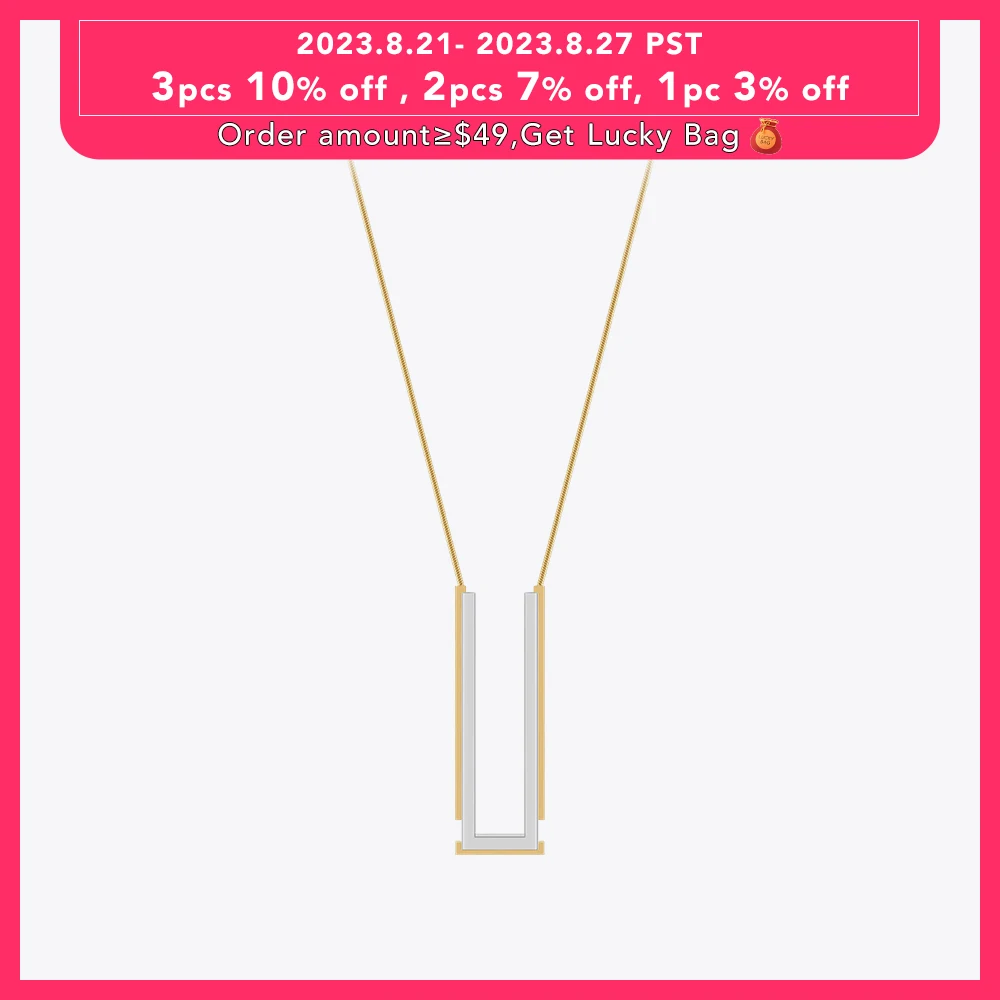 

ENFASHION Para Mujer Duo Tone U Shape Architect Necklace For Women Jewelry Necklaces 18K Plated Gold Fashion Simple Gift P233404