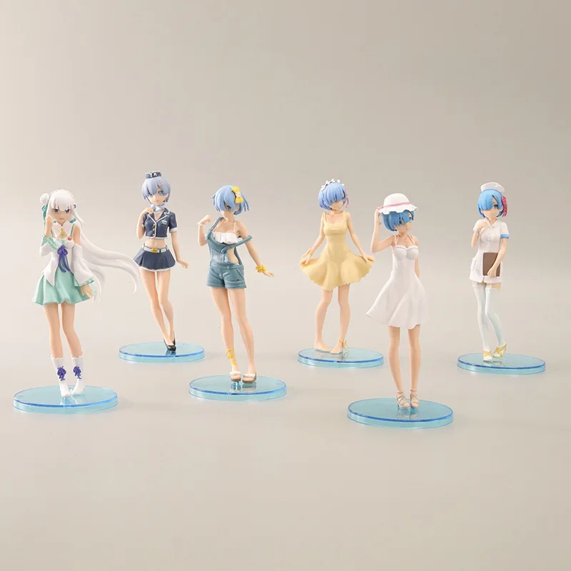 

17cm Re:Life In A Different World From Zero Anime Rem Emilia Cosplay Nurse Beauty Action Figure Model Toys Decoration Gifts Kids