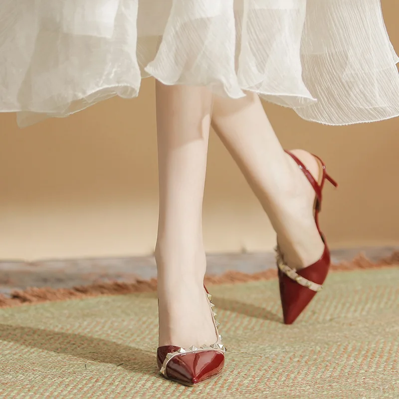 High Heel Studs Stiletto Rivet Sandals Women Fashion Party Sexy High Heels Shoes