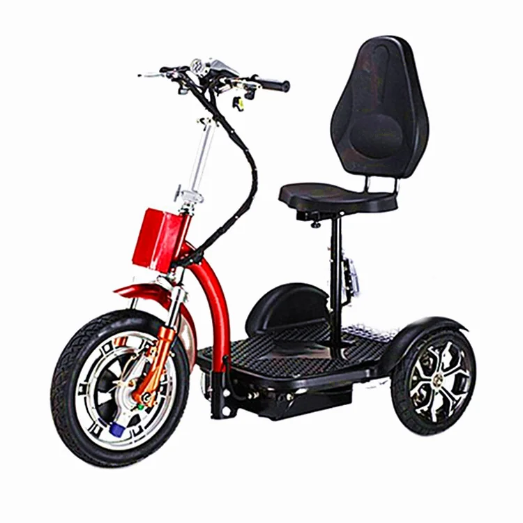 Электрический трехколесный взрослый скутер для пожилых, складной, с литиевой батареей, мини-велосипед.