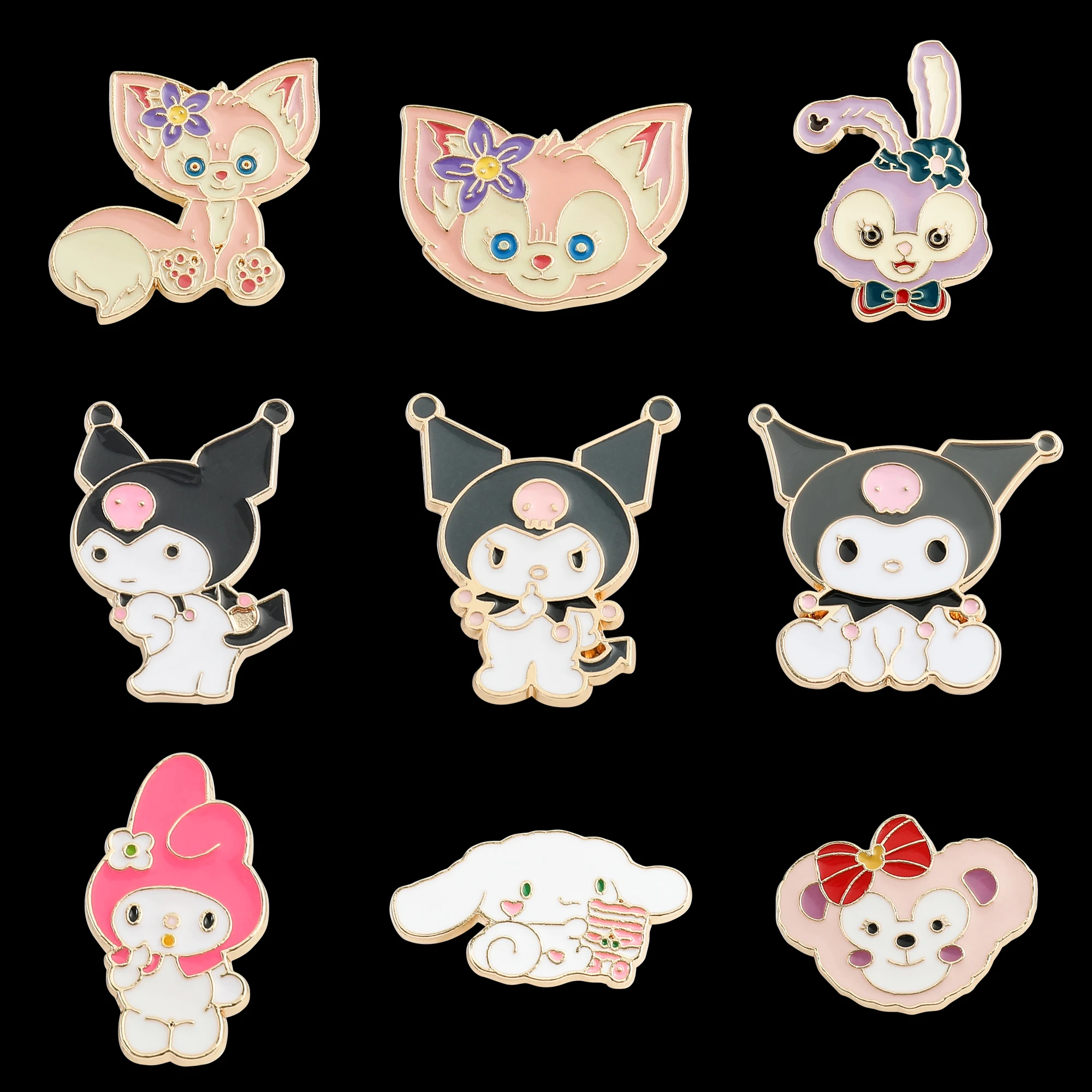 

Sanrio Cartoon Figure Kuromi Cinnamoroll Enamel Brooch LinaBell Metal Button Badge Jewelry for Clothing Pin Accessories Kid Gift