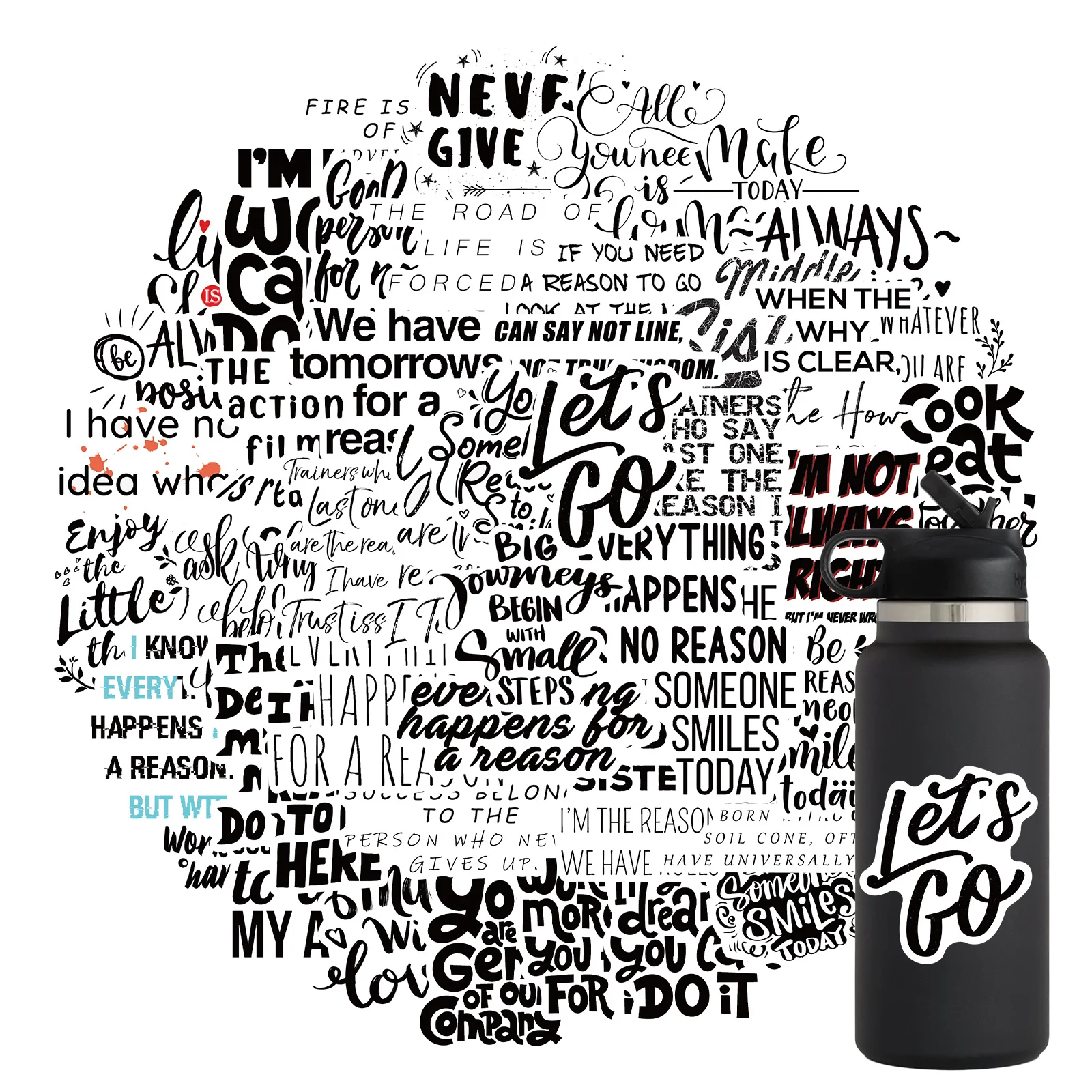 

10/30/50Pcs Comfort And Inspiration Language Sticker DIY Study Room Daily Scrapbooking Supplies Computer Case Office Decals