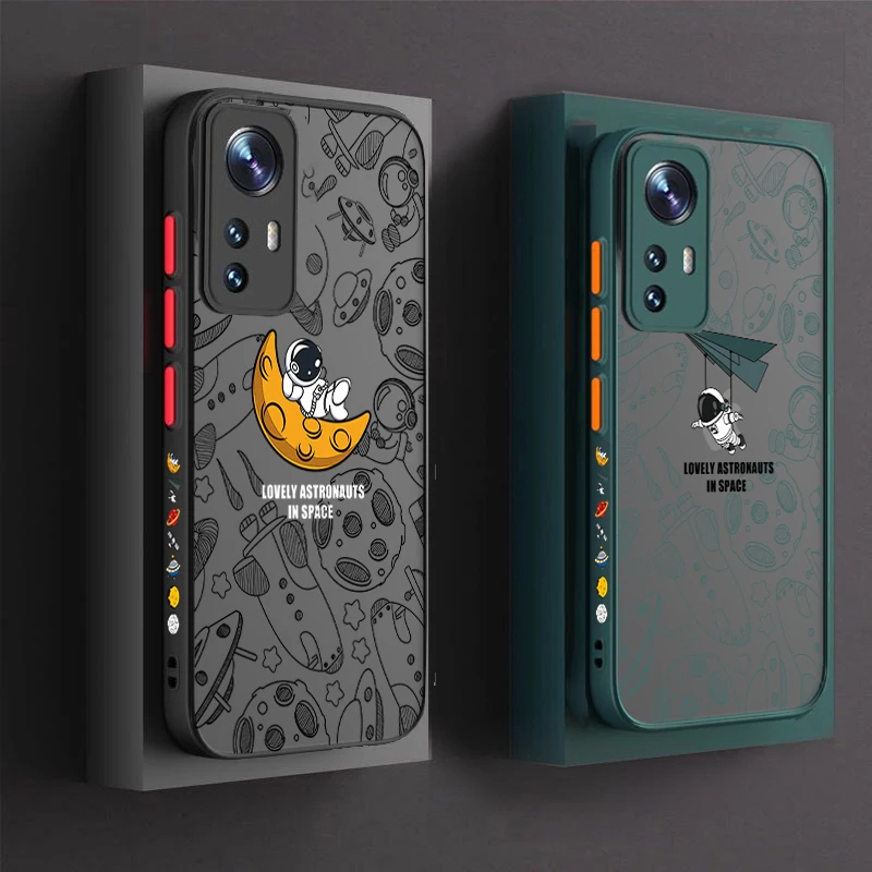 Cute Astronaut Silicone Case For Xiaomi 12T 13 11T 10T Mi 12 Lite Redmi Note 10 9 11 Pro 9s 10s 11S Poco X3 M4 X4 X5 Pro Cover