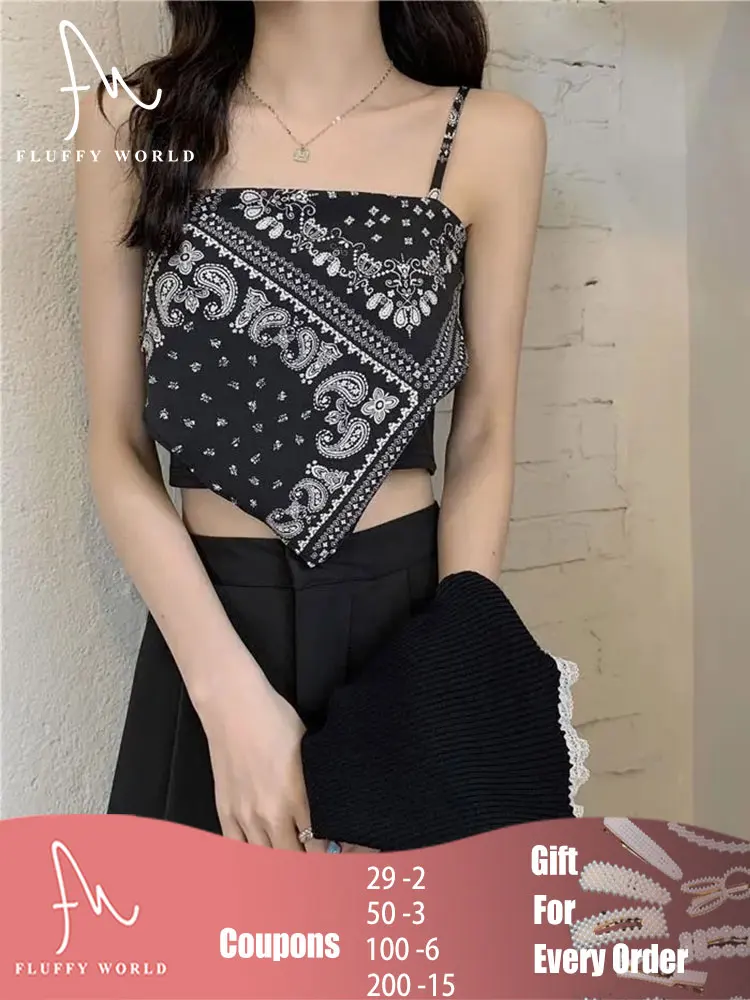 

Майка женская на тонких бретелях, с принтом, Y2k