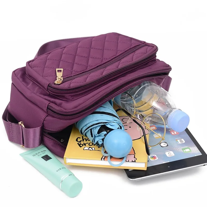 Повседневная женская сумка через плечо из ткани Оксфорд с застежкой-молнией для