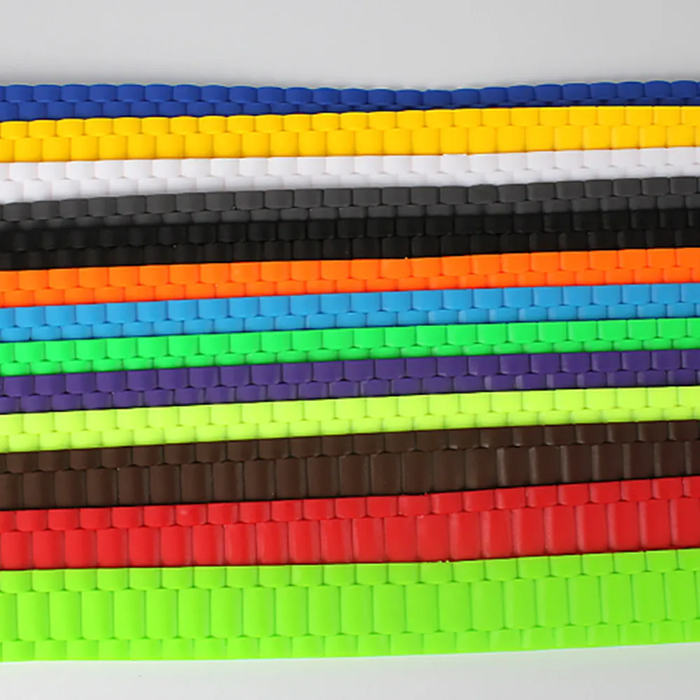 NEW Men's Womens Plain Candy colors Silicone Rubber Leather Wavy shape Belt Plastic Buckle PD009 images - 6
