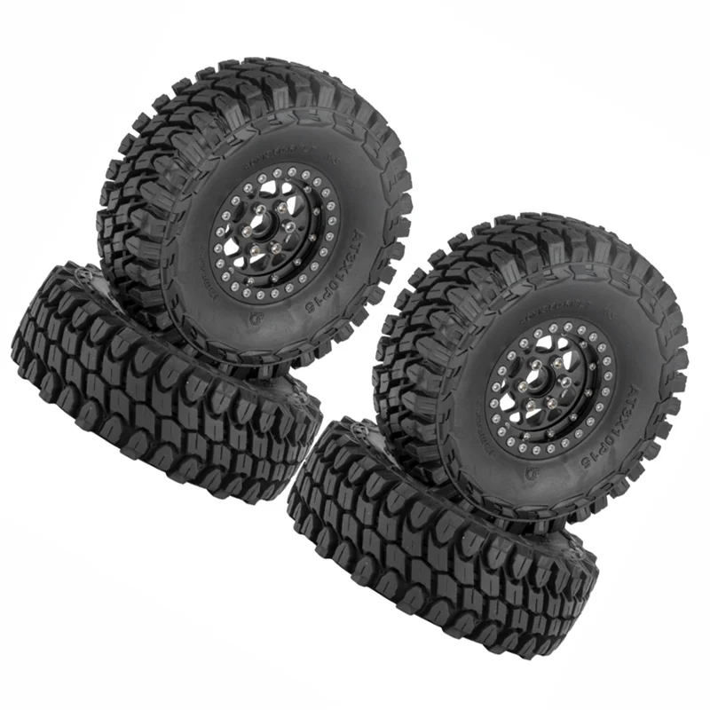 

4PCS 110Mm 1.9 Beadlock Wheel Rim Tires Set for 1/10 RC Crawler Car Traxxas TRX4 RC4WD D90 Axial SCX10 II III Redcat,2