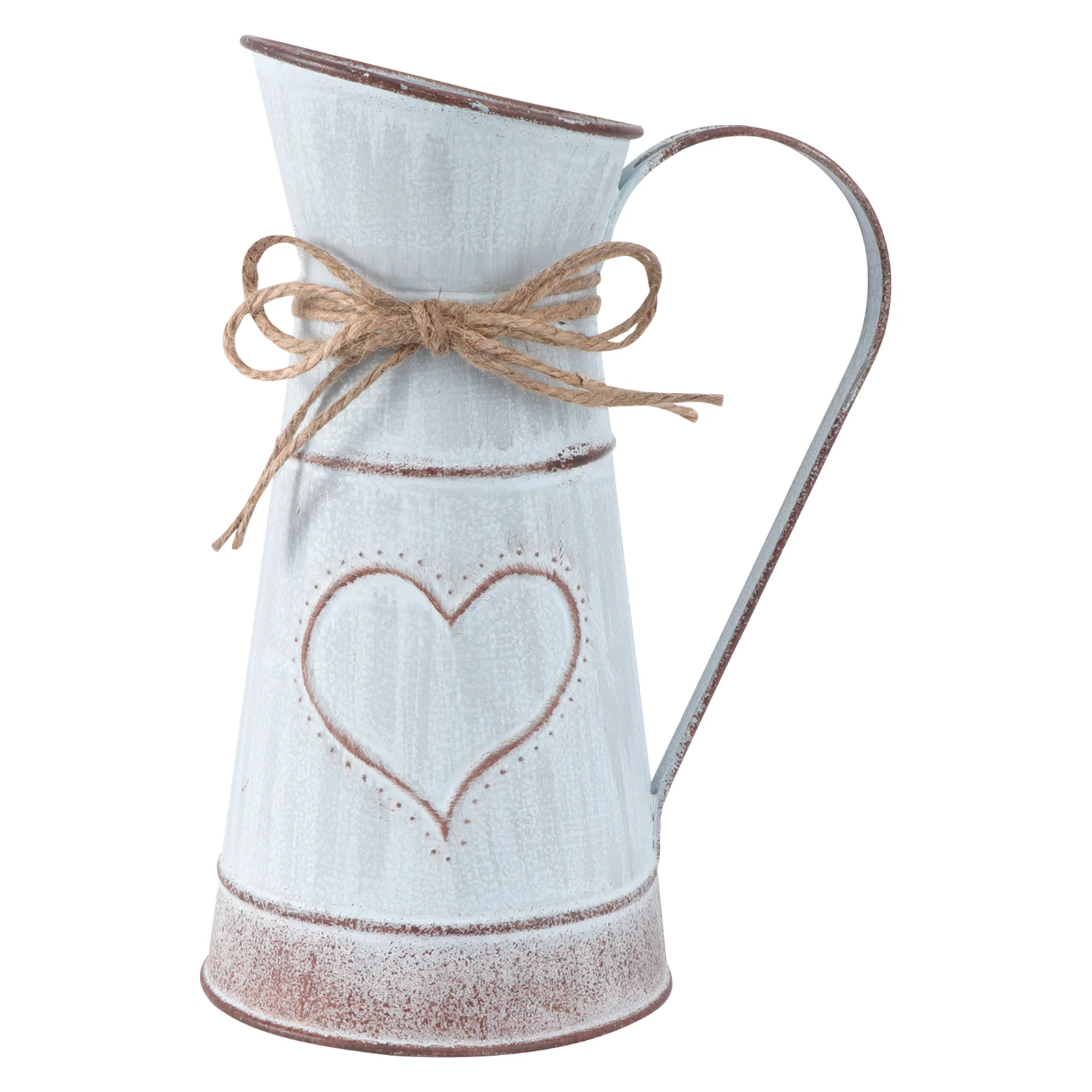 

Flower Decor Galvanized Bucket Floral Vase Vintage Home Tin Planter Metal Buckets Pot Heart Shaped Arrangement