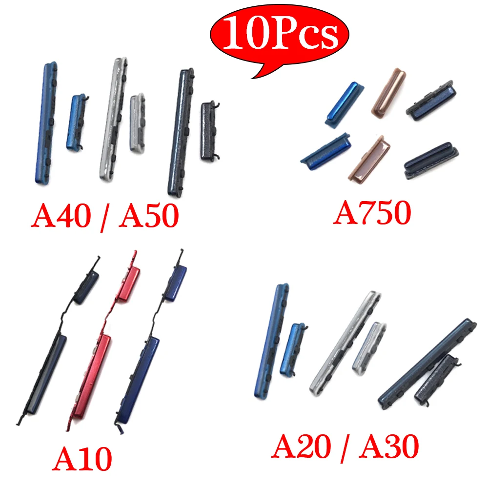 

10Pcs/Lot，Original Side Keys Power and Volume Buttons Replacement For Samsung A10 A105F A20 A205F A30 A305F A40 A405F A50 A750