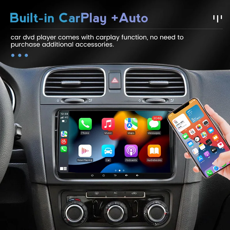 Carplay 2GBRAM+ 32GBROM Car Multimedia player For VW/Volkswagen/Golf/Polo/Tiguan/Passat/b7/b6/SEAT/leon/Skoda/Octavia Radio GPS - купить по