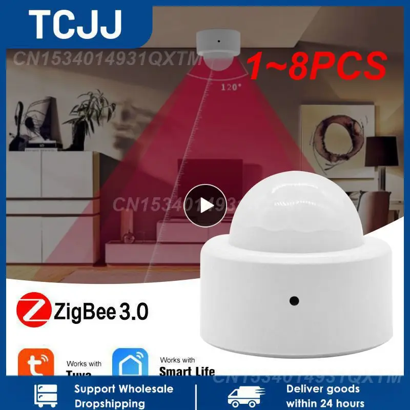 

Датчик движения Tuya Zigbee, беспроводной детектор движения человеческого тела с поддержкой Alexa, 1-8 шт., 3,0