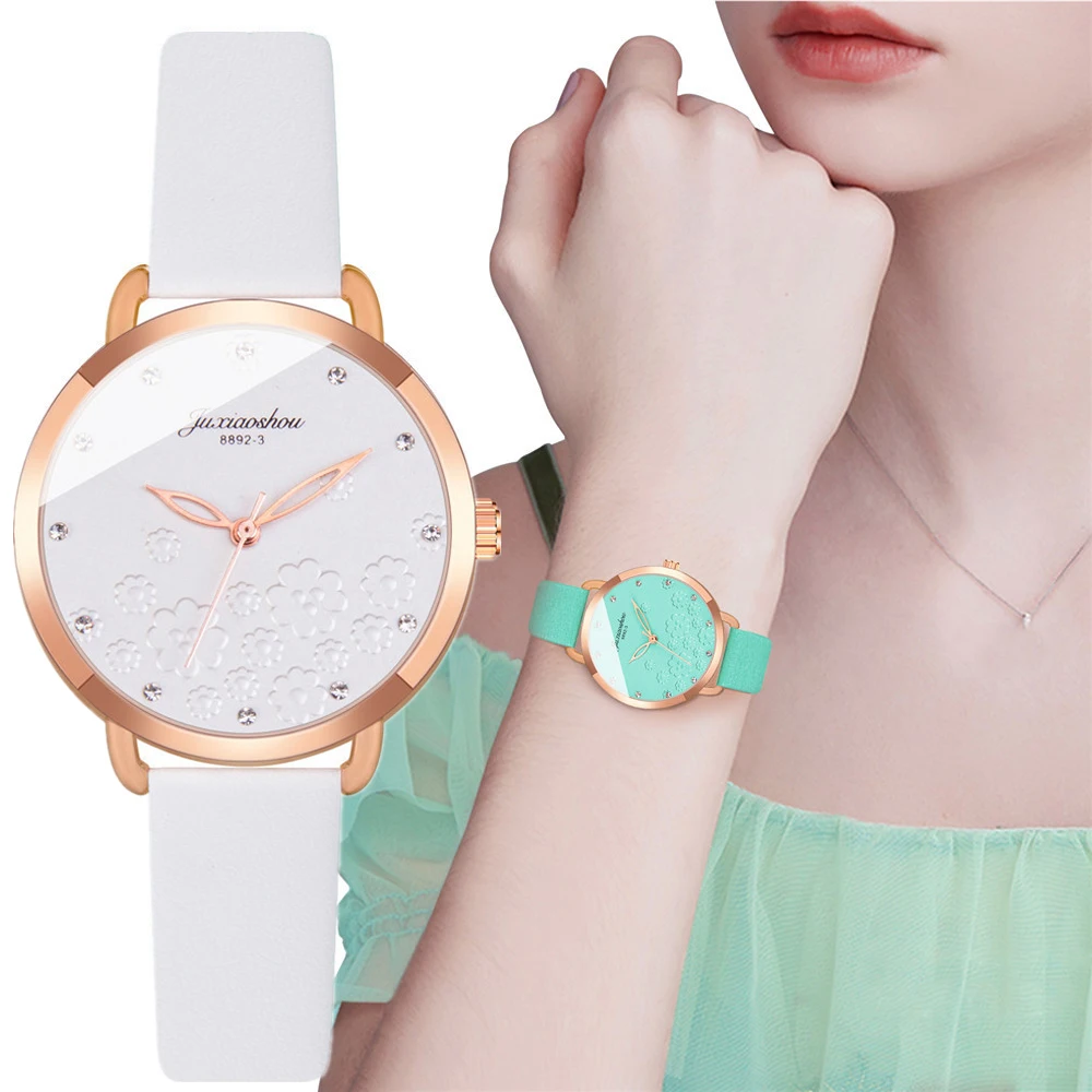 

SMVP2023 New Fashion Casual Women Watches Luxury Crystal Watch Diamond Leather Band Ladies Quartz Wristwatch Relogio Feminino