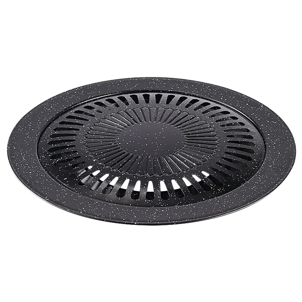 

Pan Grill Bbq Korean Plate Stovetop Barbecue Non Stick Grilled Steak Picnic Kitchen Fry Indoor Outdoor Camping Round Tray Meat