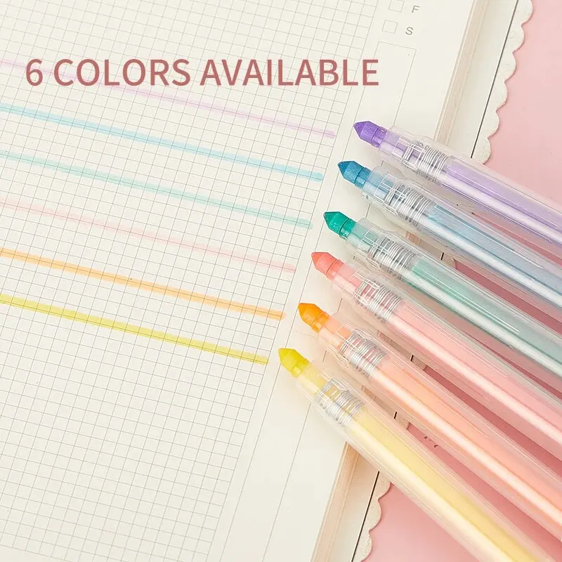 Набор Флуоресцентных Хайлайтеров ZUI XUA 6 Цветов Школьные И Офисные Маркеры Защита