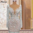 Женское вечернее платье с юбкой годе, бисером и жемчугом