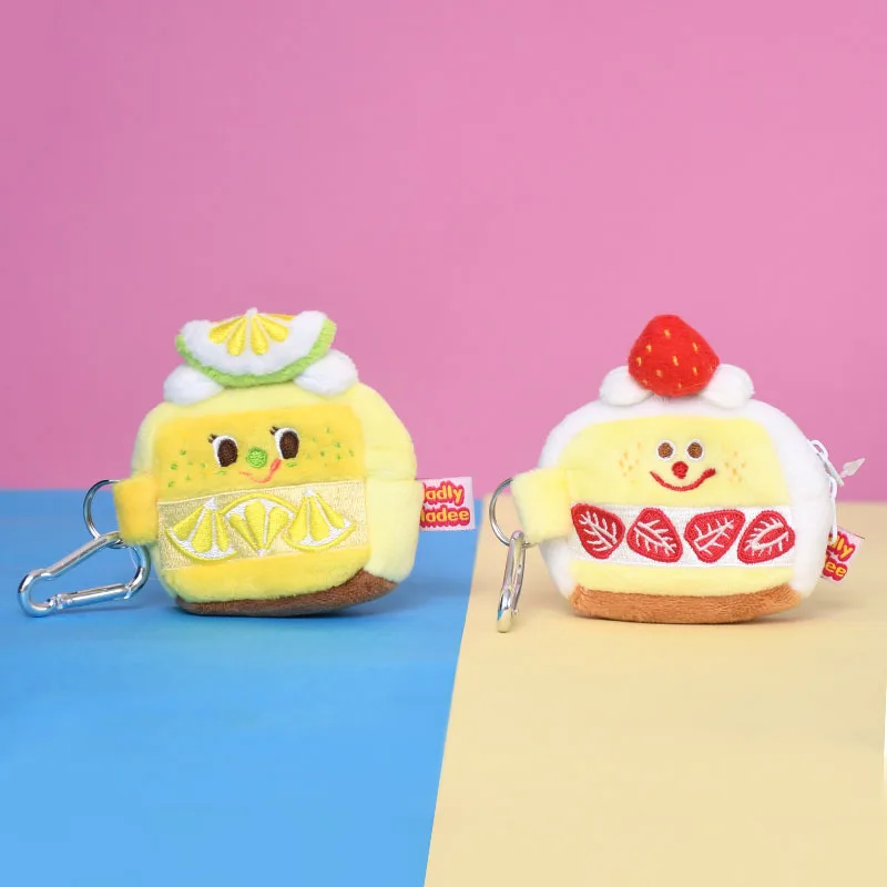

1 Pcs Cartoon Banana Strawberry Cake Plush Earphone Case Coin Purse Zipper Storage Bag Pendant Keychain for Girls Gifts Toys