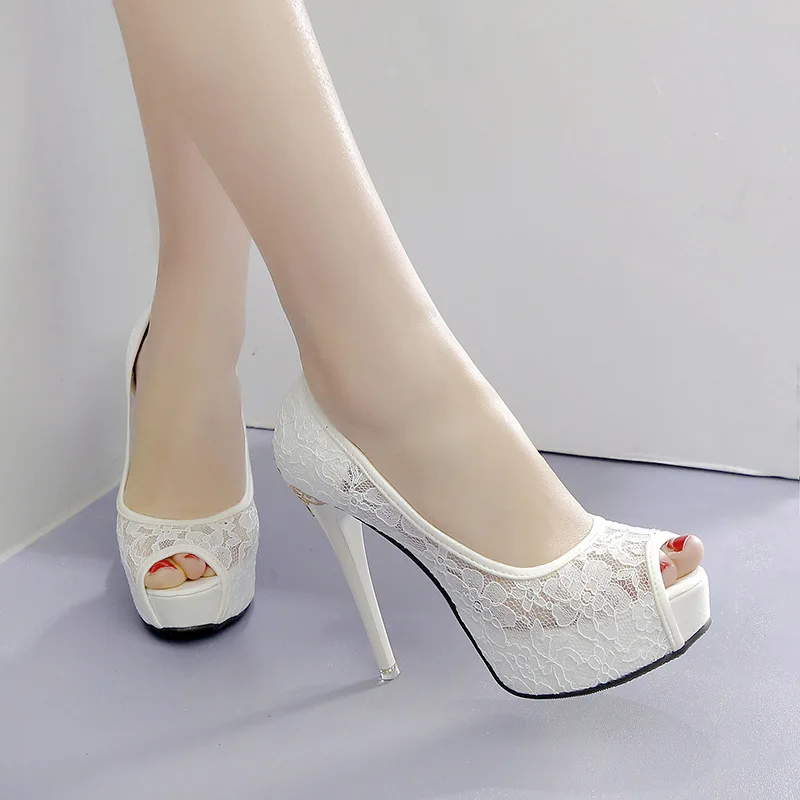 

Women's shoes 2022 Summer Style 12CM Super High Heel Platform Lace Fish Mouth Sandals 88-2