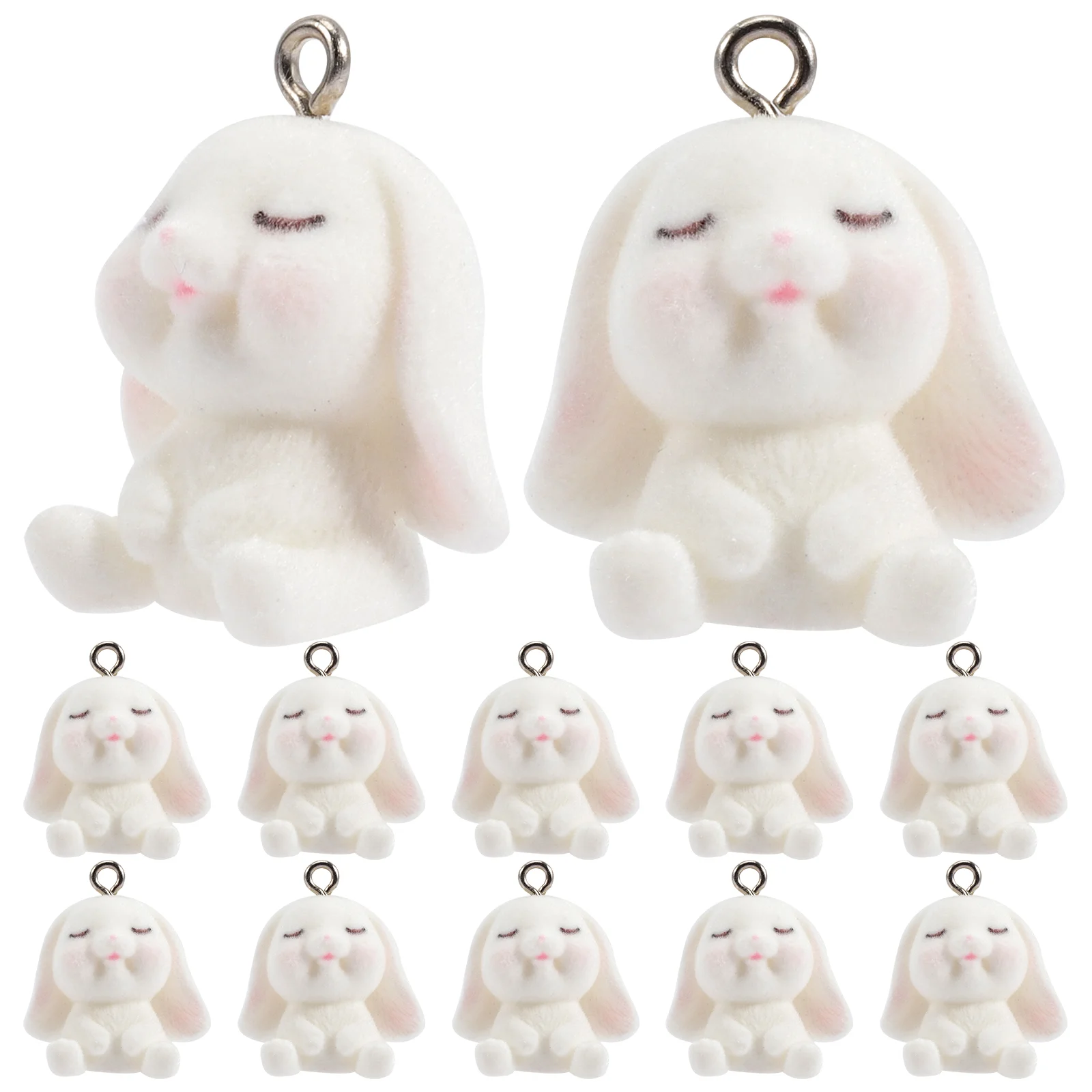 

Charms Bunny Jewelry Charm Rabbit Making Animal Easter Craft Bracelet Statue Miniature Chinese Amulet Zodiac Lucky Findings