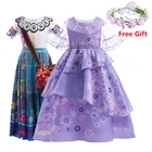 Детское длинное платье для девочек, с единорогом, радужной расцветкой, для свадьвечерние, Хэллоуина