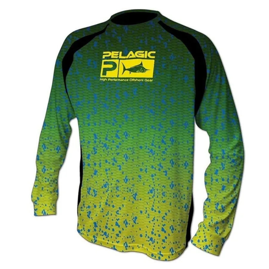 

PELAGIC New Fishing Shirts Outdoor Fishing Clothing Sunscreen Long Sleeve Jersey Anti-UV Breathable Angling Clothes Camisa Pesca
