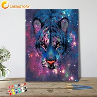 chenistory painting by number tiger for children adults handpainted painting art drawing on canvas gift animal kits home decor