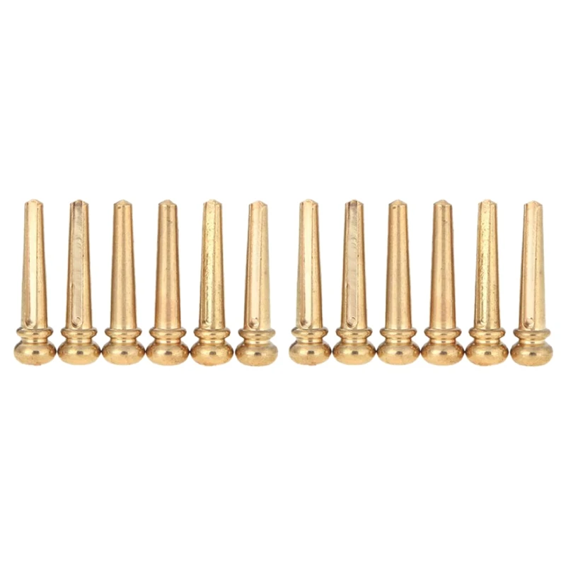 

New 12 Pieces Brass Folk Acoustic Guitar Bridge Pin Peg Nail Metal