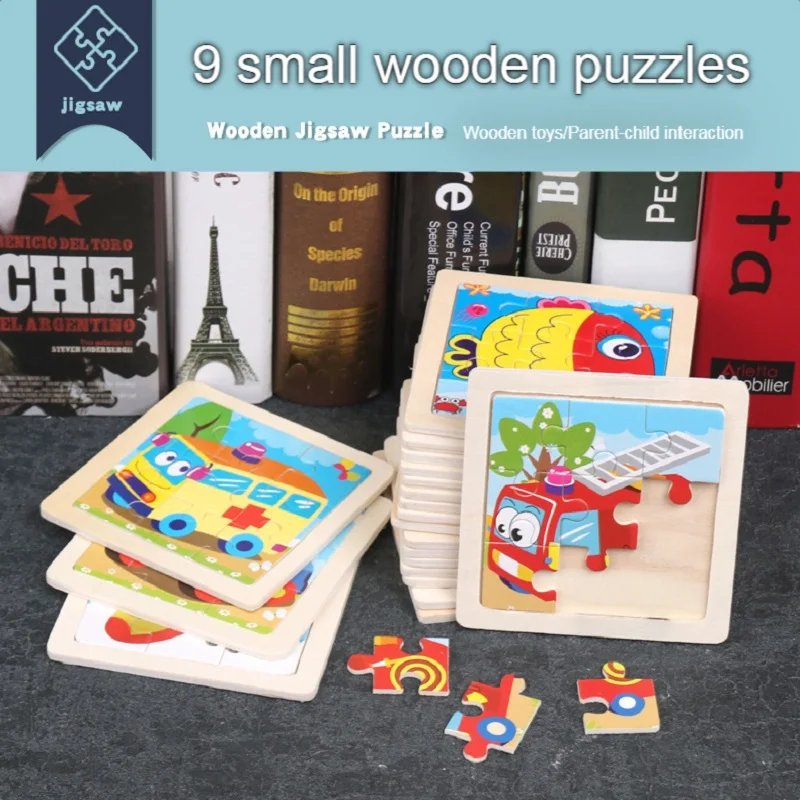 

Wooden 3D Jigsaw Puzzle for Kids Montessori Toys Fidget Baby Cartoon Animal and Transportation Tangram Educational jouet enfant