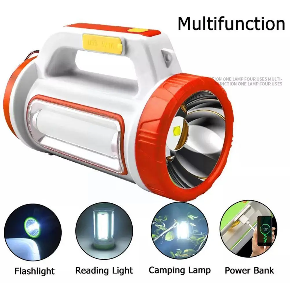 

Portable Led Searchlight Powerful Long Distance Solar/usb Lamp Fishing Hand Rechargeable Outdoor Hunting Spotlight Flashlig C0o9