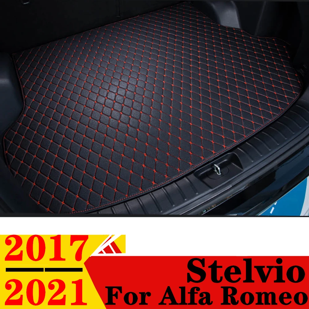 

Car Trunk Mat For Alfa Romeo Stelvio 2017-21 All Weather XPE Flat Side Rear Cargo Cover Carpet Liner Tail Parts Boot Luggage Pad