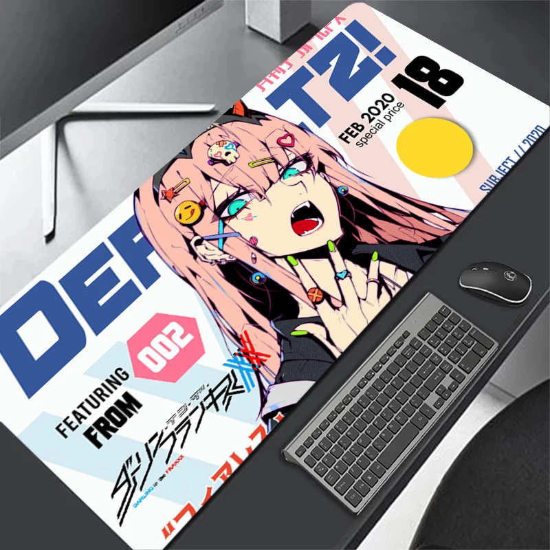 Large Anime Mouse Pad Darling in the FranXX 02 Gaming Mousepad Big Mouse Mat Zero Two XXL 90x40 HD Print Keyboard Pads Desm Mat