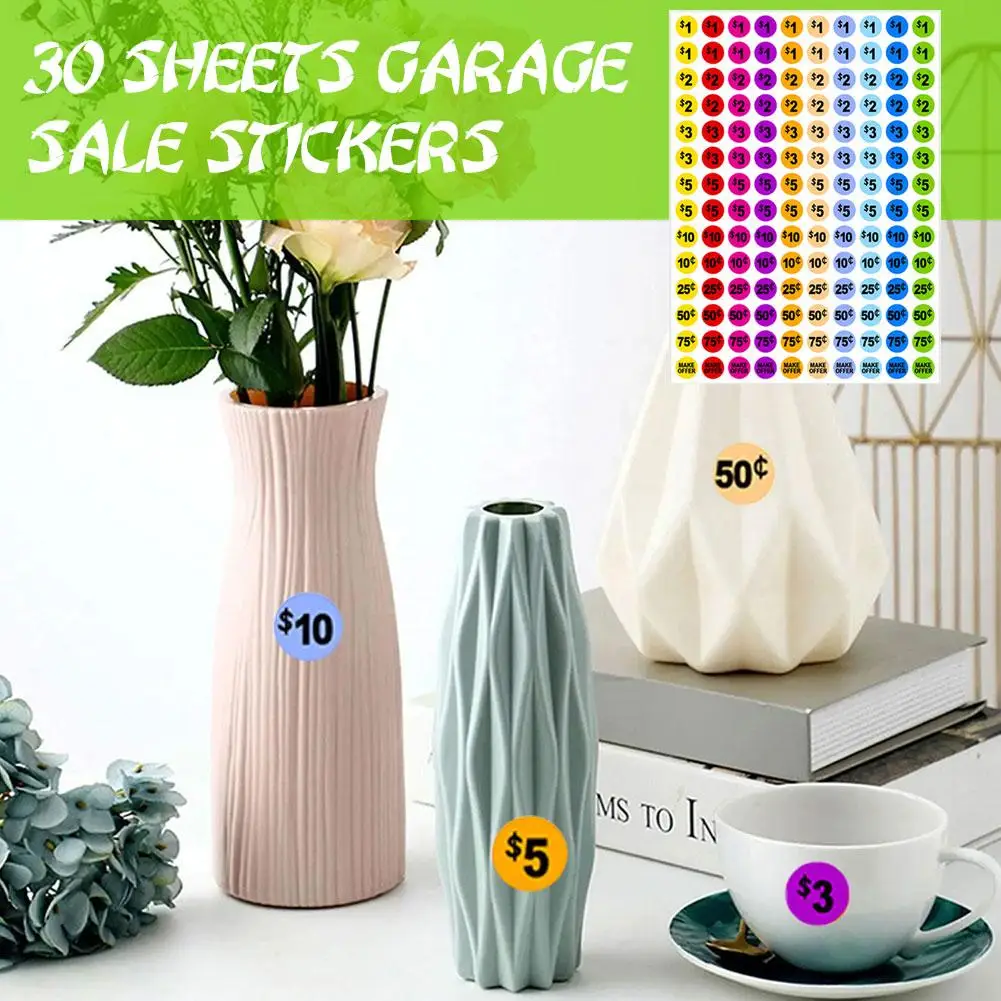 30 шт. красочные наклейки для торговых центров круглые цифровые доллары