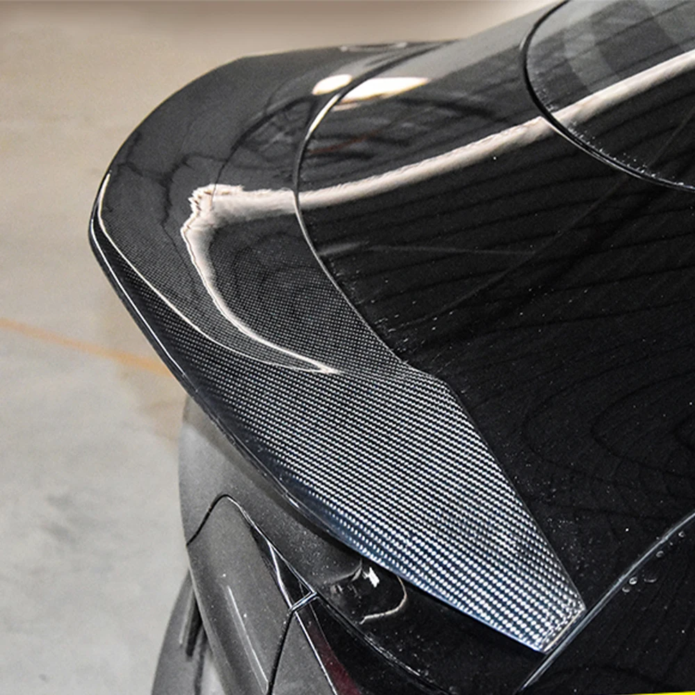

For Tesla Model 3 2017 18 19 20 21 Rear Trunk Lid Lip Ducktail Spoiler Wing Real Carbon Fiber Car Tuning External Accessories