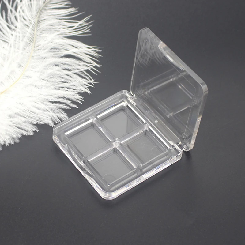

Empty 4 Grid Makeup DIY Eyeshadow Palette Transparent Lipstick Blush Pressed Box