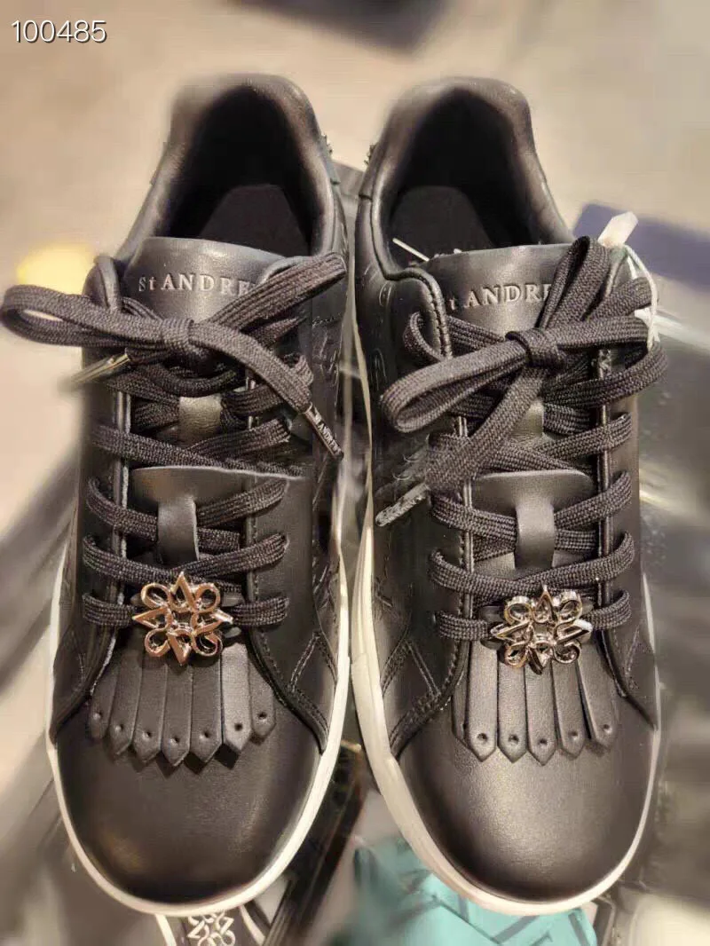 Korean ST Golf Shoes Women's Lightweight Waterproof GOLF Anti slip Leather Board Shoes Luxury Outdoor sports and leisure leather