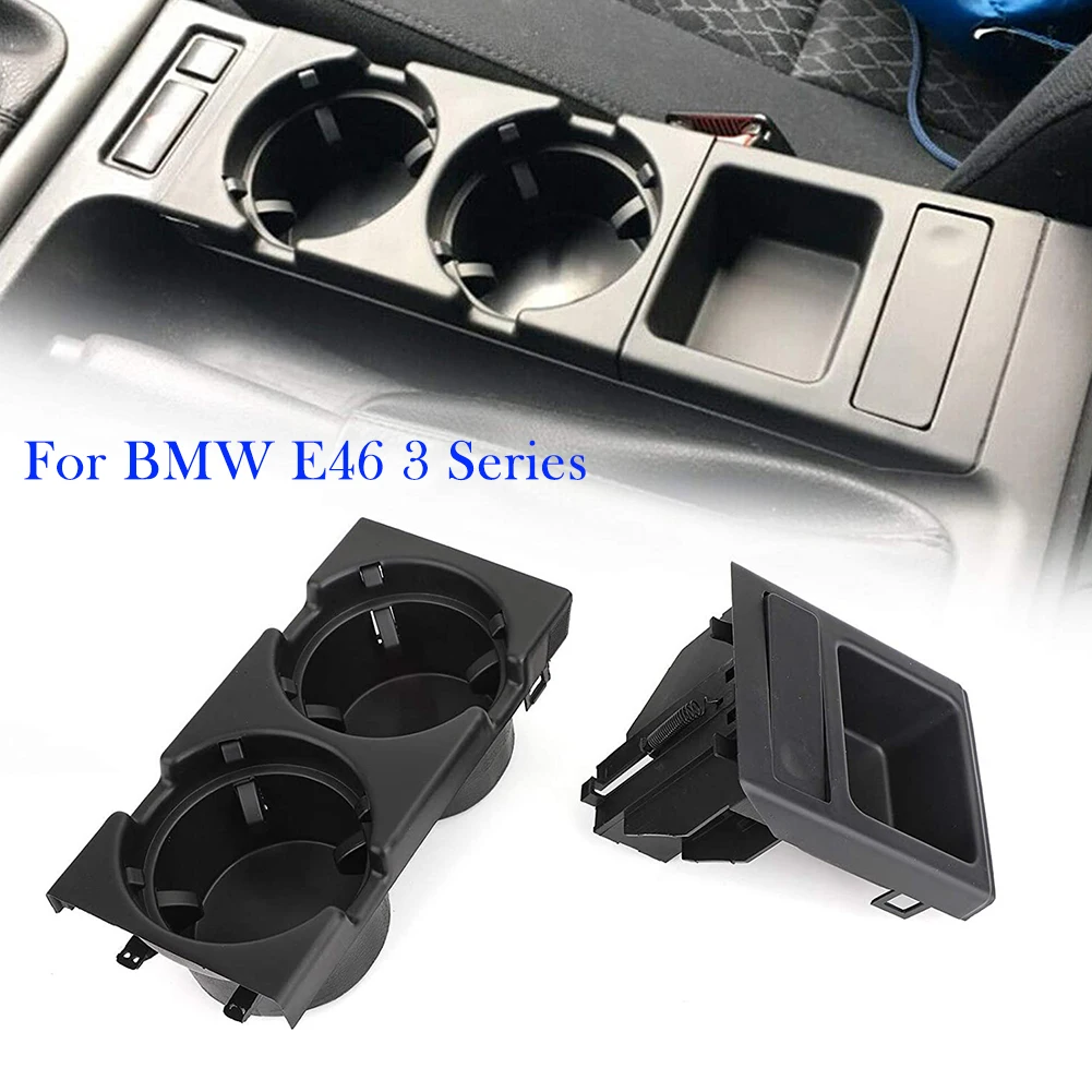 

Car Cup Holder For BMW E46 3 Series Center Console Storage Box Coin Drink Cup Holder Water Bottle Holders Stands Black